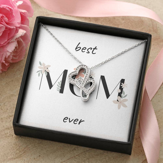 To My Mom Silver Heart-to-heart Pendant Necklace