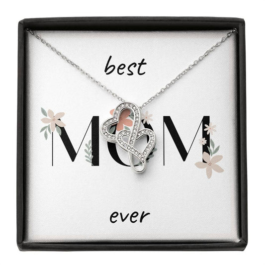 To My Mom Silver Heart-to-heart Pendant Necklace