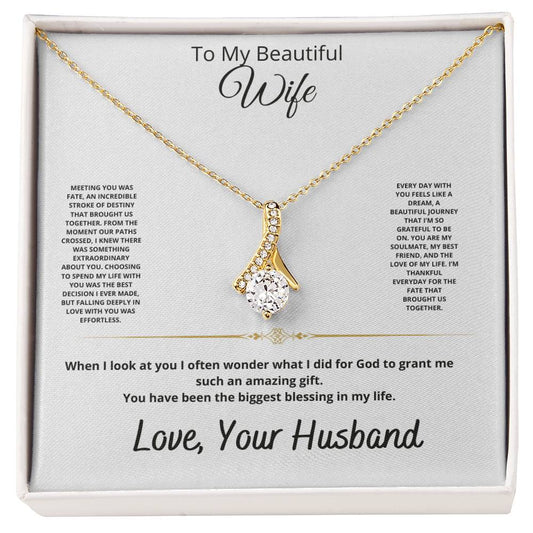 To My Beautiful Wife Alluring Beauty Necklace