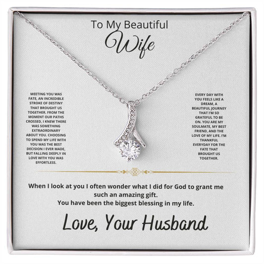 To My Beautiful Wife Alluring Beauty Necklace