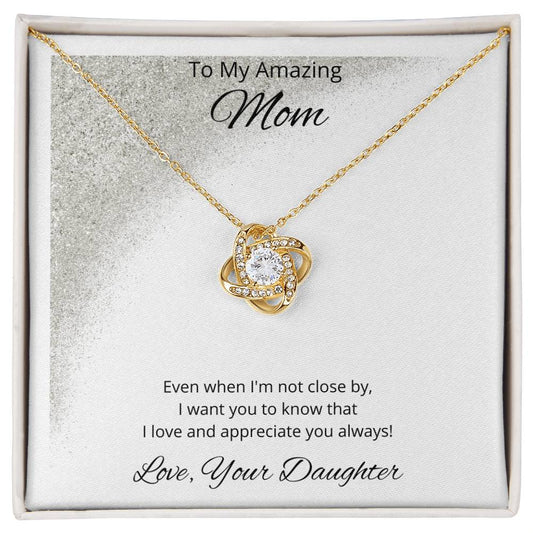 To My Mom Love Knot Necklace