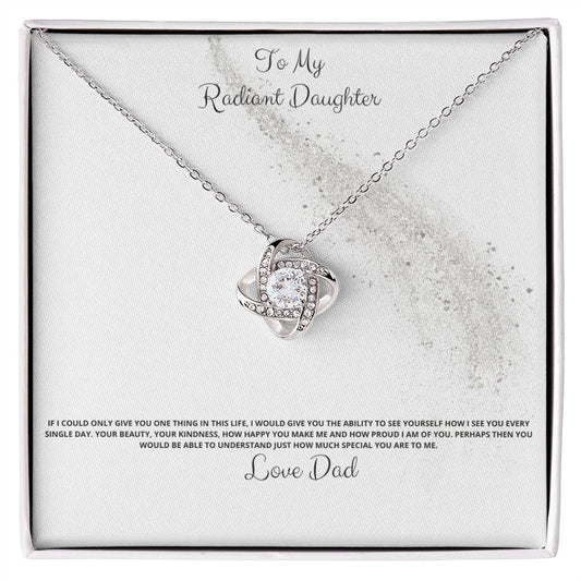 To My Daughter Love Knot Necklace