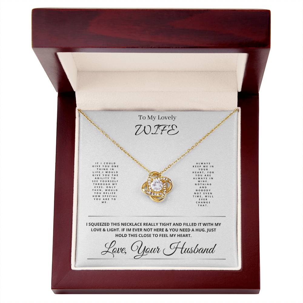 To My Lovely Wife Love Knot Necklace