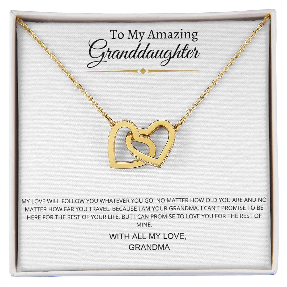 To My Amazing Granddaughter, Interlocking Necklace Perfect Best Seller