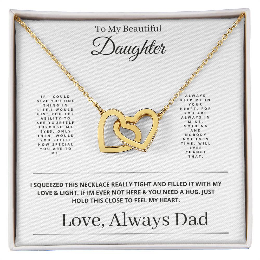 To My Beautiful Daughter Interlocking Hearts Necklace