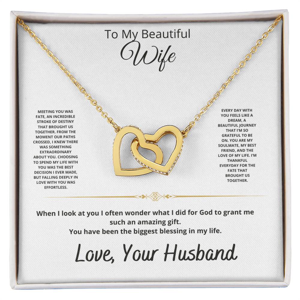 My Beautiful Wife Interlocking Hearts Necklace