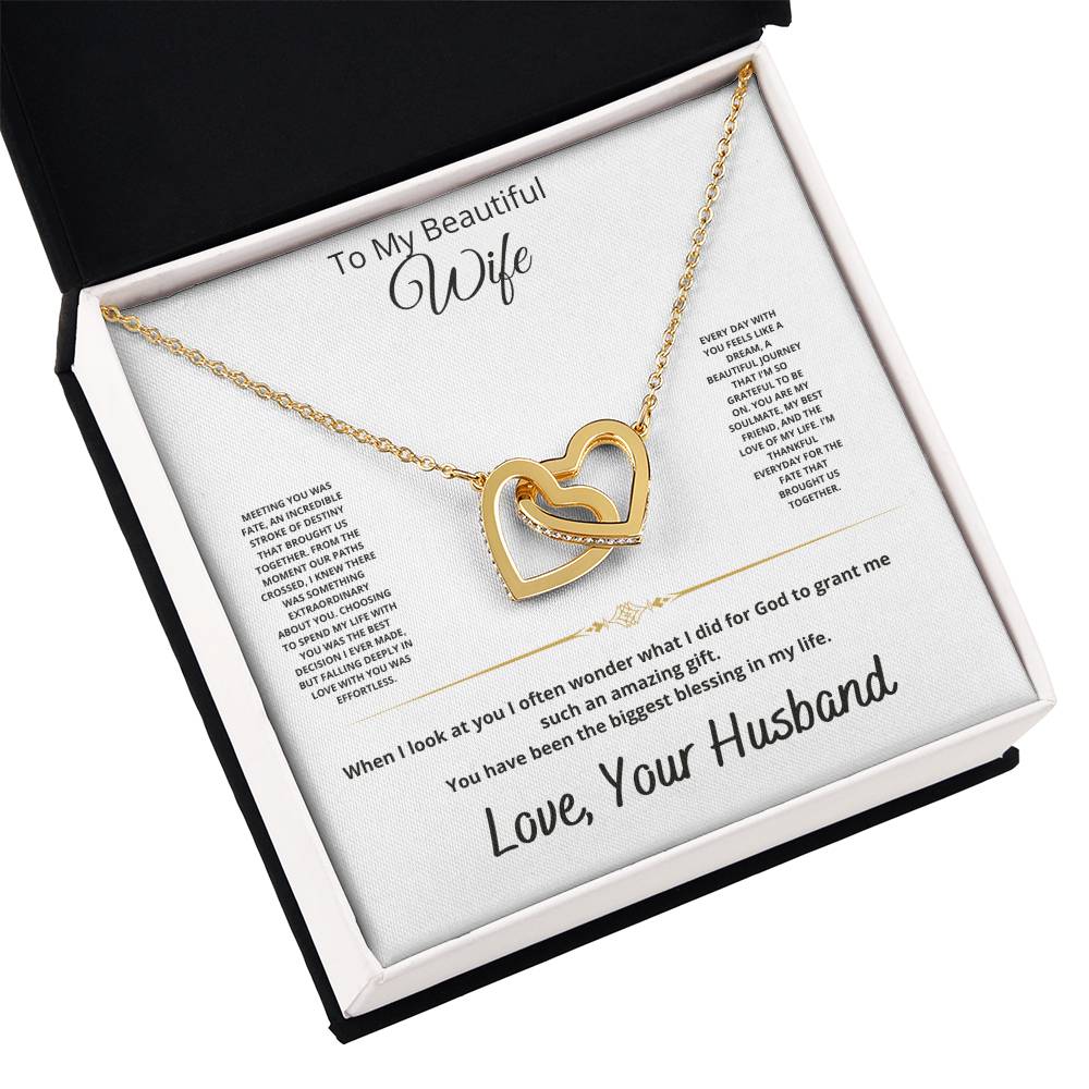 My Beautiful Wife Interlocking Hearts Necklace