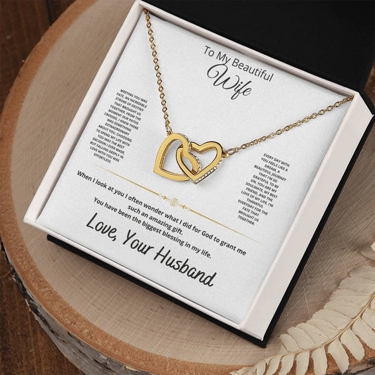 My Beautiful Wife Interlocking Hearts Necklace