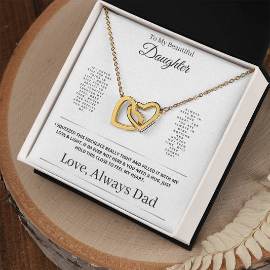 To My Beautiful Daughter Interlocking Hearts Necklace