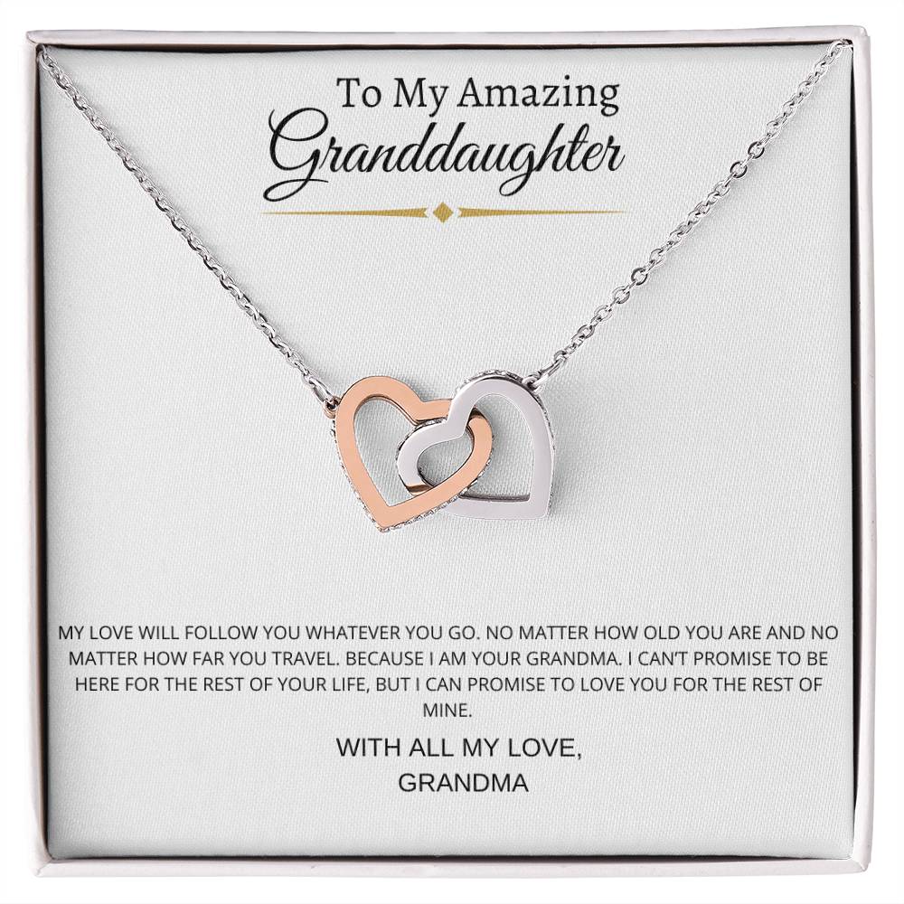 To My Amazing Granddaughter, Interlocking Necklace Perfect Best Seller