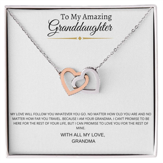 To My Amazing Granddaughter, Interlocking Necklace Perfect Best Seller