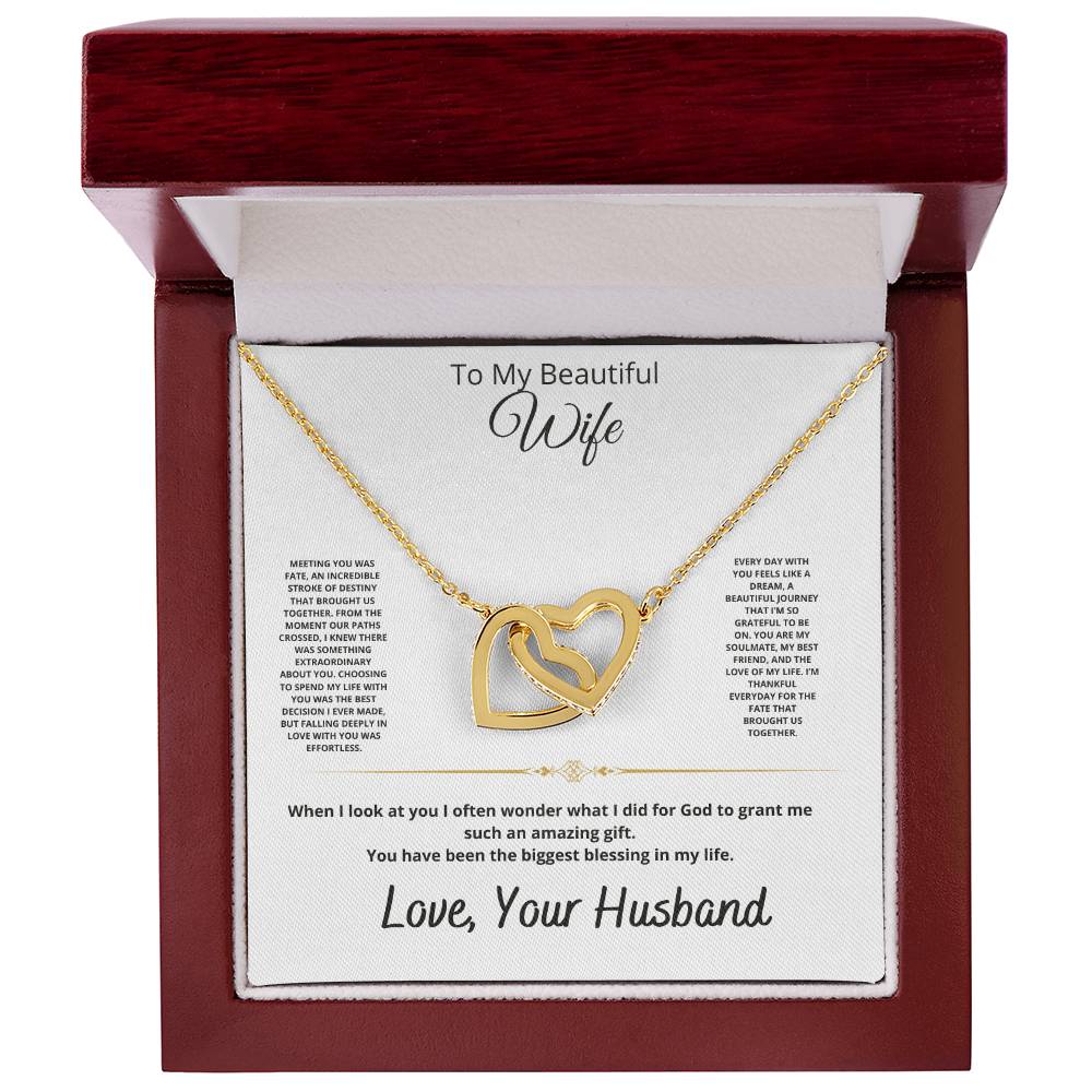 My Beautiful Wife Interlocking Hearts Necklace