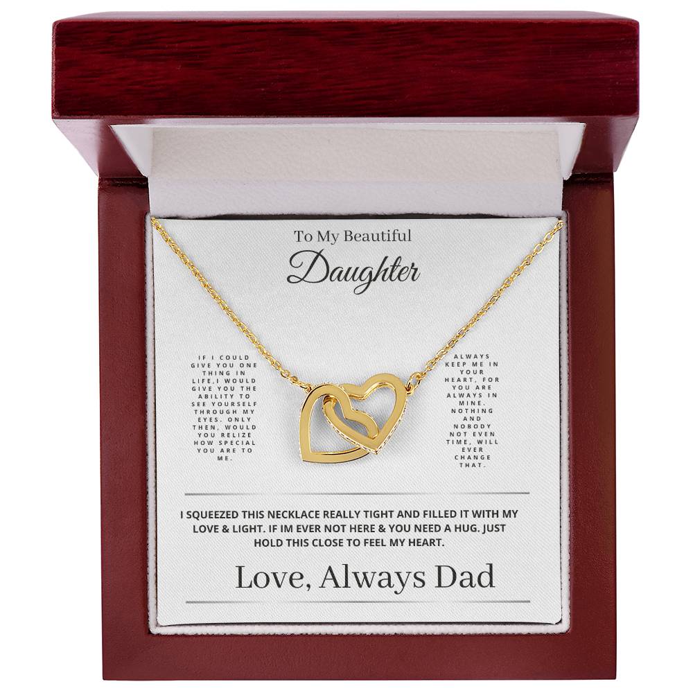 To My Beautiful Daughter Interlocking Hearts Necklace