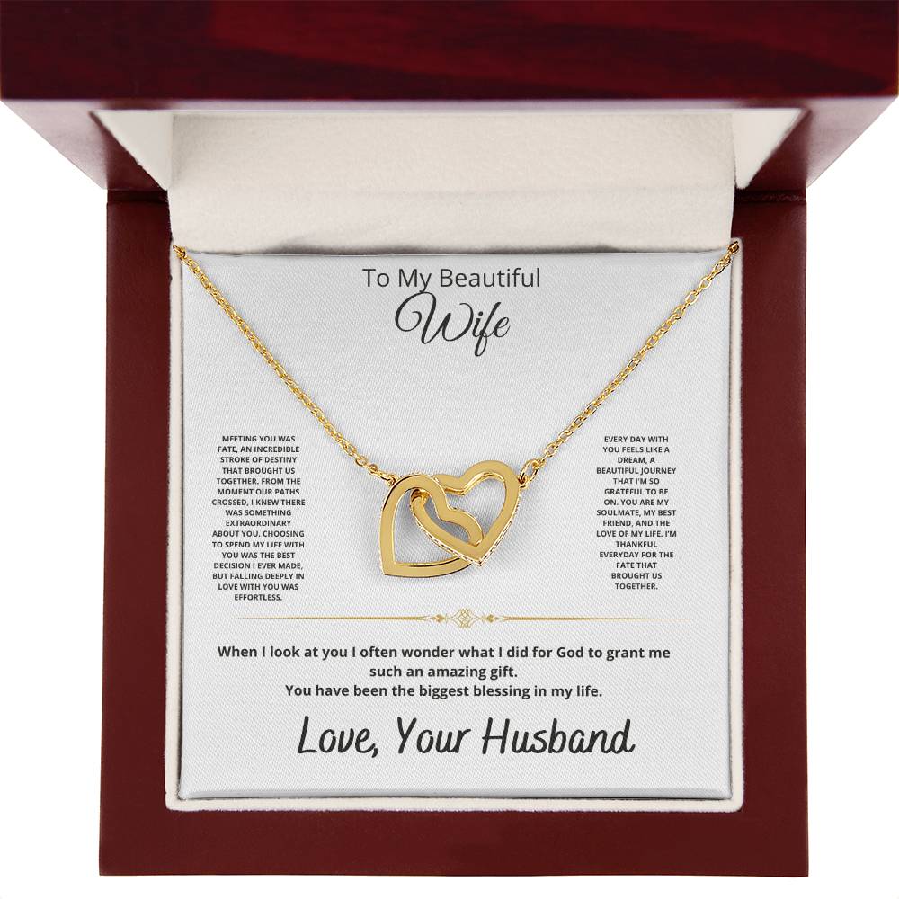 My Beautiful Wife Interlocking Hearts Necklace