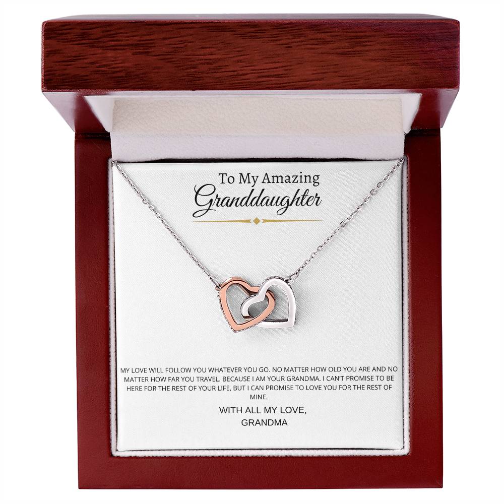 To My Amazing Granddaughter, Interlocking Necklace Perfect Best Seller