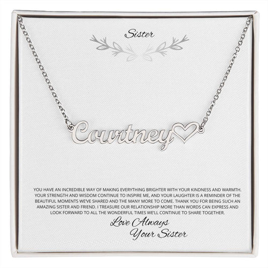 Silver And Gold Name Necklace + Heart Character