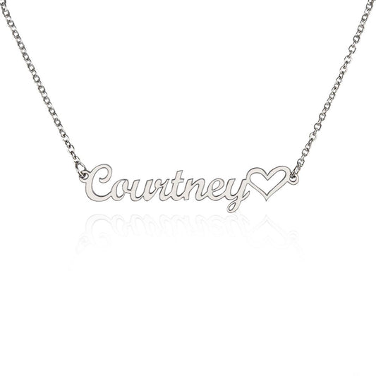 Name Necklace + Heart (No MC) New Collection