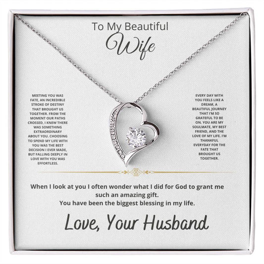 To My Beautiful Wife Forever Love Necklace