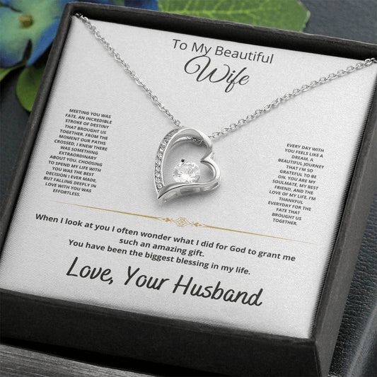 To My Beautiful Wife Forever Love Necklace